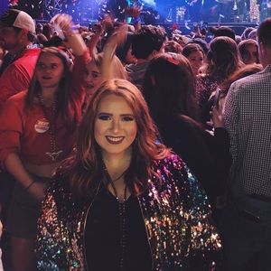 Plus Size Sequin Multicolor Jacket